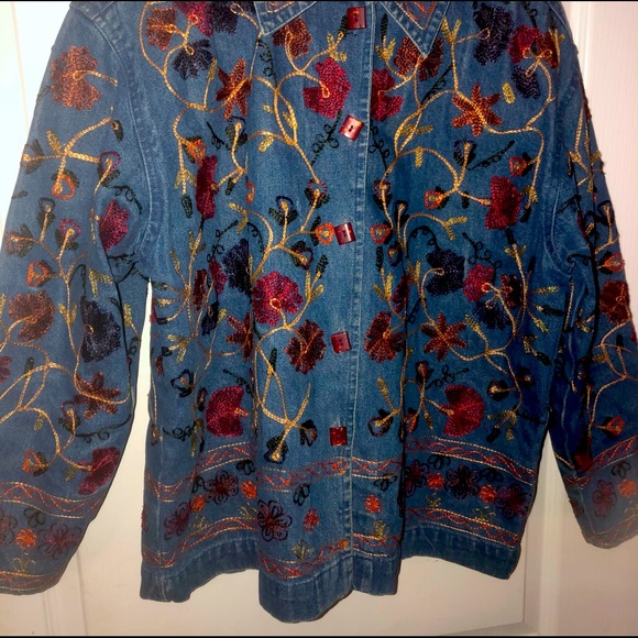 vintage embroidery denim jacket - Picture 2 of 7